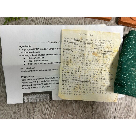 Set Of 3 Vintage Springerle Cookie Molds Christmas Ceramic Terra Cotta + Recipe - Picture 7 of 10